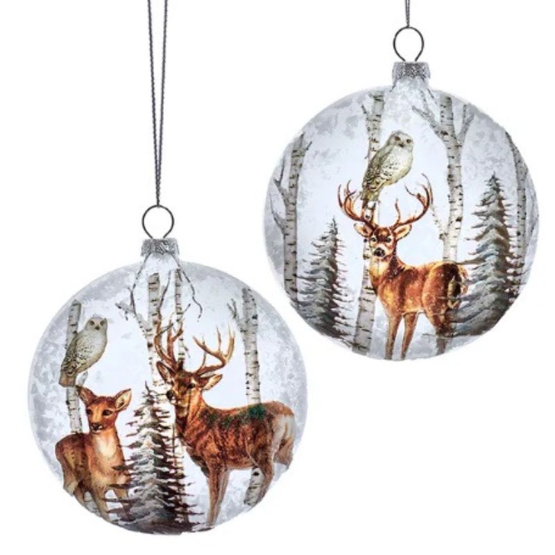 Deer Scene Disc Ornaments